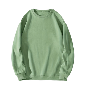 Sweat-shirt unisexe à col rond coupe classique 2026 en molleton polyester/coton, imprimé personnalisé, durable, prix abordable, vert uni - Product Image 1