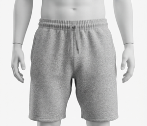 Shorts Bermuda en Coton Gris pour Homme, Couleur Unie, Décontracté, Taille Mi-Haute, Tricoté, Respirant, Coupe Classique - Product Image 1