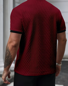 เสื้อโปโลบล็อกสีสไตล์โมเดิร์นสำหรับผู้ชาย เหมาะสำหรับใส่ลำลอง ธุรกิจ และกิจกรรมกลางแจ้ง - Product Image 1