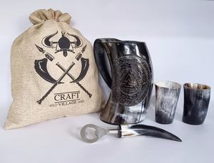 Chope à bière rustique en corne de buffle naturelle, faite à la main, style Viking, pour commandes en gros - Product Image 4