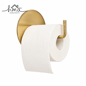 Antique Gold Brass Toilet Paper Holder with Unique Stingray Shape Backplate and Curved Open Arm <b>Wall</b> Mounted Bathroom Accessory - Product Image 5