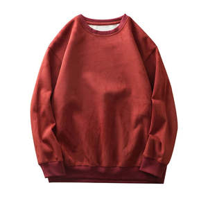 เสื้อสเวตเชิ้ตคอกลมทรงโอเวอร์ไซส์สำหรับผู้ชาย ขายส่ง สีพื้น ผ้าฝ้าย แขนยาว ใส่สบายๆ สำหรับฤดูใบไม้ร่วง แบบถัก คอโอ - Product Image 1