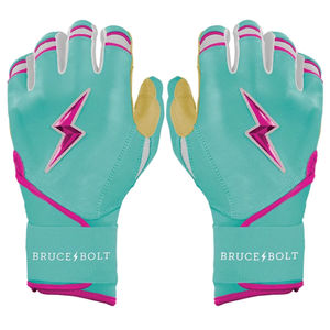 ถุงมือตีเบสบอล BRUCE-BOLT คุณภาพพรีเมียม หนัง Cabretta แท้ 100% หนา 0.09 มม. ปิดด้วยแถบตีนตุ๊กแกแบบมีแผ่นรอง ใช้ได้ทั้งมือซ้ายและขวา เหมาะสำหรับทุกเพศ - Product Image 1