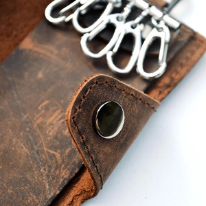 Handmade leather minimalist organizer offering secure storage for keys and cards luxury leather key organizer key chain <b>wallets</b> - Product Image 6