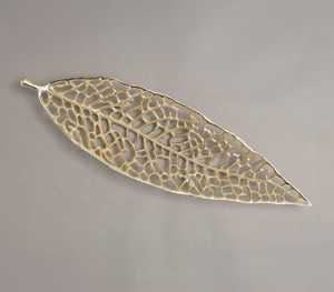 Modern Bold Elegance <b>Leaf</b> <b>Decorative</b> Tray Irregular Shape Plant Pattern Metal Handicraft <b>Wall</b> Art Accent Piece - Product Image 5