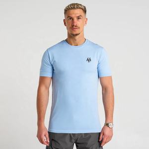 220 GSM ropa de gimnasio hombres ropa deportiva entrenamiento camiseta Fitness deporte camisetas 100% algodón Muscle Fit gimnasio camiseta para hombres - Product Image 1