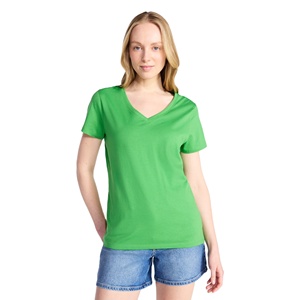Women's Pus Size Stylish Casual T Shirts Custom Design Stylish Solid Color V Neck Slim Fit Casual Short Sleeve T Shirt For Women - Product Image 2