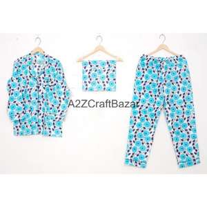 Conjunto de Pijama para Mujer con Estampado Floral, 100% Algodón, Suave y Transpirable, con Cintura Elástica y Mangas Largas - Product Image 1