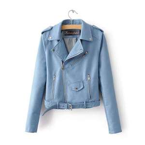 Women's Original Sheep Skin Biker Jacket with Stripe Zip Pockets Vintage Regular Fit <b>Coat</b> for <b>Winter</b> - Product Image 5