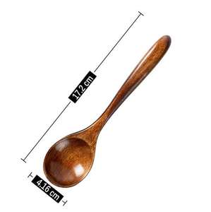 Wooden Serving Spoon Long Handle Eco Friendly Durable Natural Finish Kitchen Dining Utensil - Product Image 5