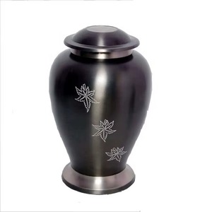 Urne funéraire en aluminium au design moderne avec fonction vase de sol pour cendres humaines, écologique, durable, style minimaliste pour adulte - Product Image 1