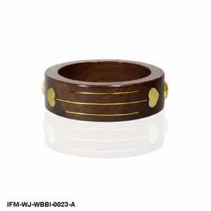 Handmade <b>Wooden</b> <b>Bangle</b> with Floral Brass Inlay Artisan Crafted Dark Wood Statement Bracelet for Women - Product Image 6
