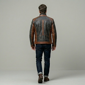 Veste en cuir pour homme style café racer, prix de gros, haute qualité, meilleur style, veste en cuir tendance pour homme - Product Image 3