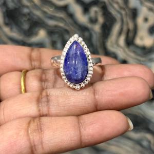 High quality Natural Tanzanite Gemstone <b>Brass</b> Silver Plated <b>Rings</b> for women handmade factory price trending jewelry - Product Image 1