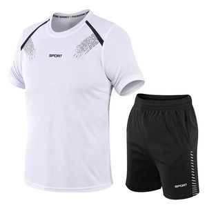 Ensemble de shorts de sport décontractés pour homme, 2 pièces, polyester/coton, coupe-vent, taille élastique, séchage rapide et respirant - Product Image 6