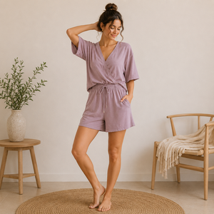 Ensembles de pyjamas pour femmes, vêtements de nuit et de détente en Tencel et Spandex, ensemble respirant et doux pour l'été, vêtements de détente pour femmes - Product Image 1