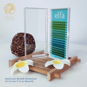 Extensions de cils individuelles ELFA en fibre HYLON colorées, faites à la main, couleurs de Noël, naturelles, douces, longues et épaisses, courbure D 0.10 Mix - Product Image 1