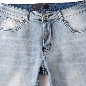 Pantalones de mezclilla para hombre 2026 al por mayor, de alta calidad, casuales, de negocios, de pierna recta, vaqueros de marca personalizada, con efecto desgastado. - Product Image 6