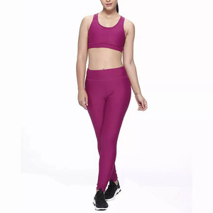 Women Sleek Purple Gym Clothing Set Quick-Dry Training Sports Bra High-Rise Stretch Tights Ladies Sportswear <b>Tracksuit</b> Yoga Set - Product Image 4