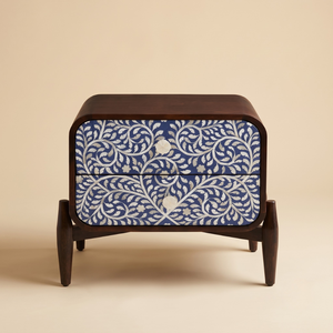 Table de chevet en os incrusté de haute qualité au design moderne avec motif floral pour la décoration de la maison par Vikis Arts - Product Image 1