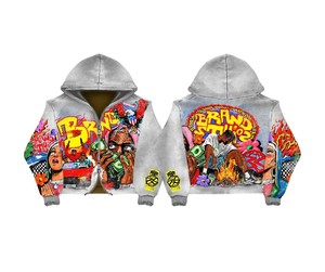 Sudadera con capucha de alta calidad con cremallera y estampado de diamantes de imitación, efecto deslavado, para mujer, venta al por mayor 2026 - Product Image 3