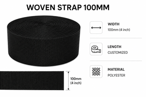 Sangle plate en polyester de 4 pouces, qualité industrielle supérieure, excellente résistance à la traction, export direct usine - Product Image 4