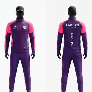 TAISON SPORTS Veste d'entraînement de baseball unisexe en Spandex/Polyester Premium 240g noire, séchage rapide, légère, avec passepoil, personnalisable par transfert thermique - Product Image 1