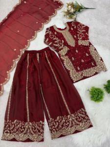 <b>Kurta</b> Palazzo Set with Dupatta Embroidered Ethnic Wear Festive Wedding Party Designer Outfit Traditional Wear <b>for</b> <b>Women</b> - Product Image 5