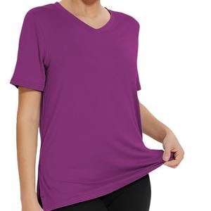 Camisetas de Mujer con Logotipo Personalizado, Básicas, de Manga Corta, Cuello en V, Tallas Grandes, Ropa de Moda, Holgadas, Ligeras, Casuales, para Verano - Product Image 6