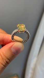 Yellow 3CT Radiant Cut Moissanite Full <b>Eternity</b> <b>Ring</b> Original 925 Sterling <b>Silver</b> Wedding Promise Unique Gift For Brides Charms - Product Image 6