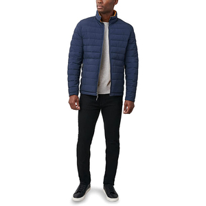New Wholesale Custom Logo Plain up Collar Black Zipper Puffer Men's Jacket Winter Outdoor Jacket Extreme <b>Warm</b> In Winter - Product Image 1