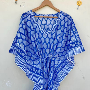 Chemises de nuit d'été pour femmes en coton 100% avec imprimé numérique de dessins animés, style kimono, faites à la main, ODM, col en V, taille élastique, longueur pleine, longueur genou - Product Image 1