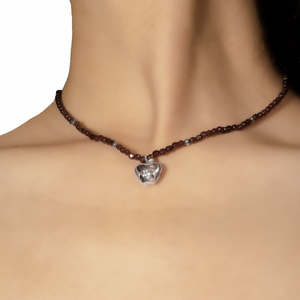 สร้อยคอสุดฮิตสร้อยคอจี้เงินรูปต้นแอปเปิลแดงสำหรับเครื่องประดับทำมือสุดหรู - Product Image 4