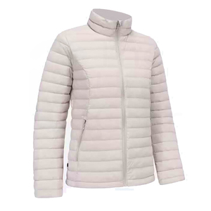 Lightweight <b>Puffer</b> <b>Jacket</b> Unisex Stand Collar Zipper Closure Windproof Casual Winter Coat Solid Color Polyester Wadding <b>Thin</b> Fit - Product Image 3