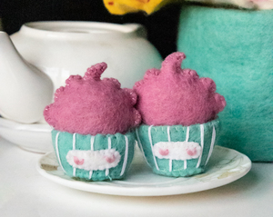 Handmade <b>Wool</b> Felt Love Cupcake – Stitched Play Food Cake Toy, Valentine Gift, Birthday Decor, Fair Trade Ethical <b>Craft</b> - Product Image 6