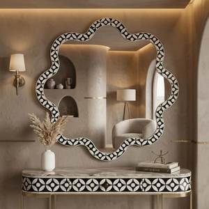 Cadre photo tendance pour hôtels de luxe, décoration murale de salle, miroir mural décoratif pour hall avec finition incrustée de os. - Product Image 2