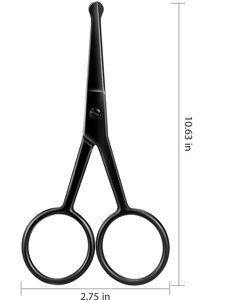 High End Stainless Steel Nose Hair Trimming Scissors Safety Rounded Tip Grooming <b>Tool</b> Professional Facial Hair <b>Removal</b> Scissors - Product Image 2