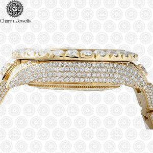 Charm_Jewells Men's Luxury Stainless Steel <b>Watch</b> 42mm Tonneau <b>Case</b> Diamond Encrusted Hollow Dial Analog Quartz Movement - Product Image 6
