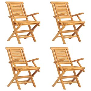 Conjunto de Comedor Plegable Mediano de Madera Maciza de Teca Natural para Jardín, Muebles Versátiles para Exteriores - Product Image 3