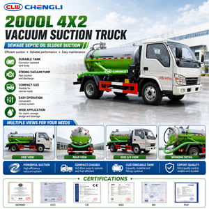 Camión de Succión de Aguas Residuales Dongfeng OEM de 2000 Litros, para Trabajos de Pequeño Volumen, Limpieza de Tanques Sépticos, Saneamiento Municipal, China - Product Image 1