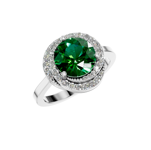 Vente en gros personnalisé OEM ODM 14K & 18K or émeraude Halo Solitaire Bague Fine Jewelry pour les fêtes de mariage certifié par IGI - Product Image 5