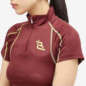 T-shirt unisexe léger à demi-zip pour l'été, vêtement de sport avec options de logo personnalisé, séchage rapide et respirant, tissu polyester/nylon - Product Image 5