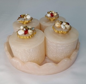Juego de recipientes de lujo para boda con delicados adornos florales, recipientes de almacenamiento de resina ecológica de blossom craft india - Product Image 1
