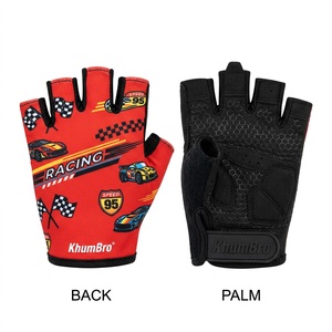 Gants de cyclisme pour enfants KhumBroCustom, demi-doigts, respirants, légers, antidérapants, rembourrés, fermeture à boucle réglable, personnalisables - Product Image 2