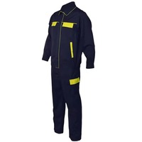 Overol de Trabajo Azul Marino para Hombre con Franjas Reflectantes Amarillas de Alta Visibilidad, Impermeable, Talla Grande, Uniforme de Poliéster