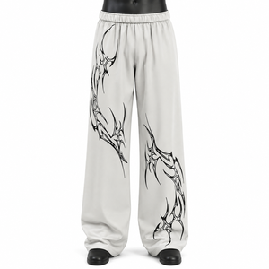 <b>Mens</b> Custom <b>Wide</b> <b>Leg</b> 100% Cotton Eco-Friendly Breathable Sweatpants Graphic Print Baggy Jogger Pants Streetwear <b>Trousers</b> - Product Image 1
