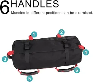 Sac de sable de fitness réglable et robuste Lamatex Sports avec fermeture éclair et poignées pour l'entraînement de force à domicile et en extérieur - Product Image 5