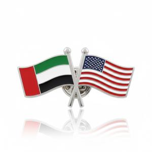 Pin de solapa de metal esmaltado personalizado con bandera de la amistad de los EAU, recuerdo nacional de país, OEM a granel - Product Image 1