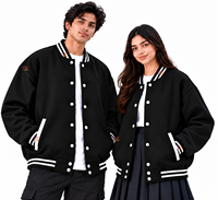 Blousons universitaires personnalisés pour hommes et femmes, coupe oversize à épaules tombantes, en molleton de coton avec manches et doublure imprimées en satin, style streetwear