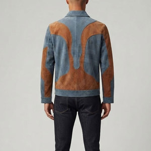 Luxury <b>Suede</b> Leather <b>Jacket</b> With Stand Collar Premium Craftsmanship Modern Design For <b>Men</b> Streetwear And Smart Casual Clothing - Product Image 4